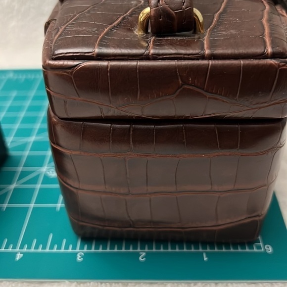 Faux Alligator Skin Portable Travel Jewelry Box Holder Organizer 2 piece - Picture 12 of 12